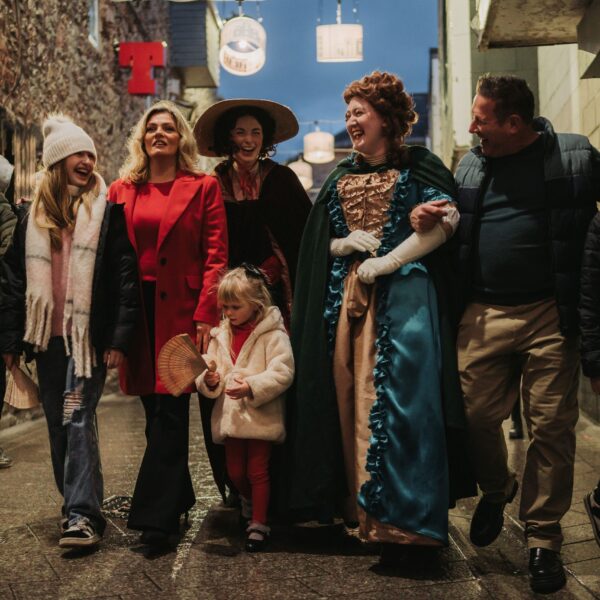 Georgian Festival 2025 Group photo of family along with Georgian characters