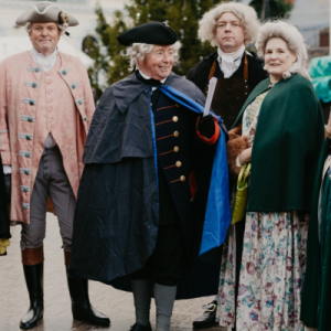 Collection of four Georgian characters in dress of the era